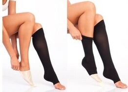 placement of compression stockings for varicose veins